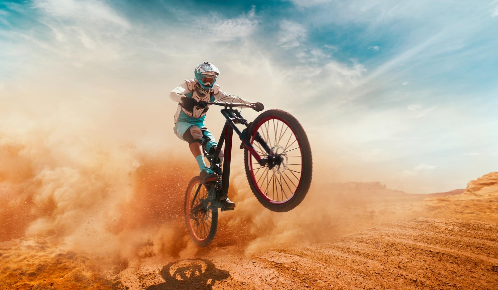 Mountainbike-Stunt bei Outdoor-Event mit Livekamera | MPO