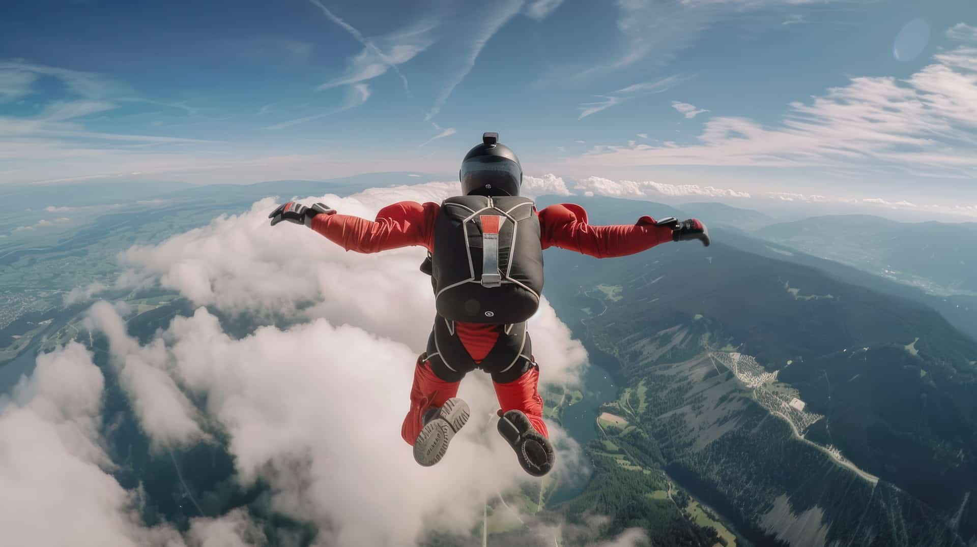 Wingsuit-Sprung mit Livekamera aus großer Hoehe | MPO

