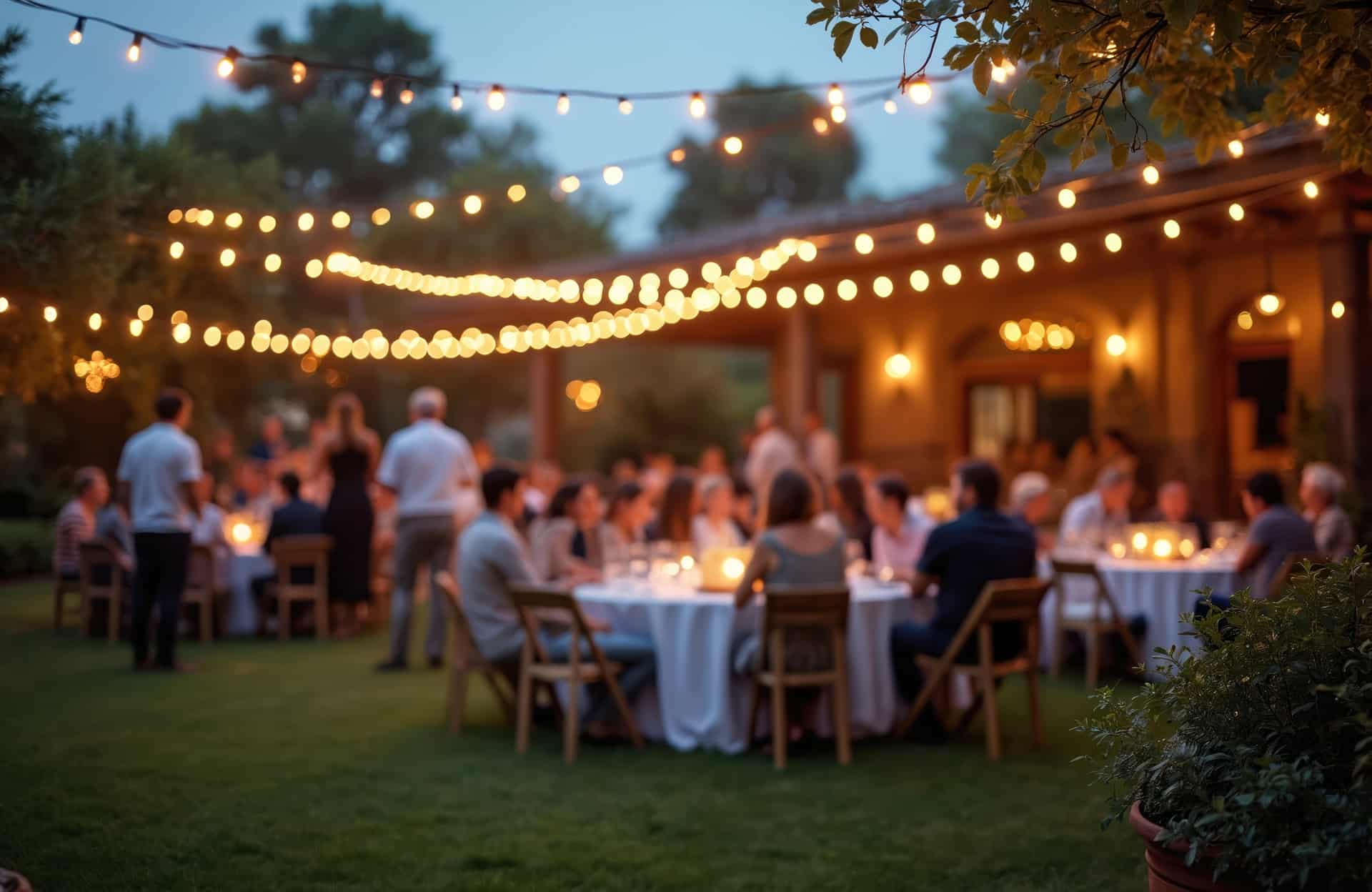 Sommerliche Gartenfeier mit Lichterketten | LED Strips